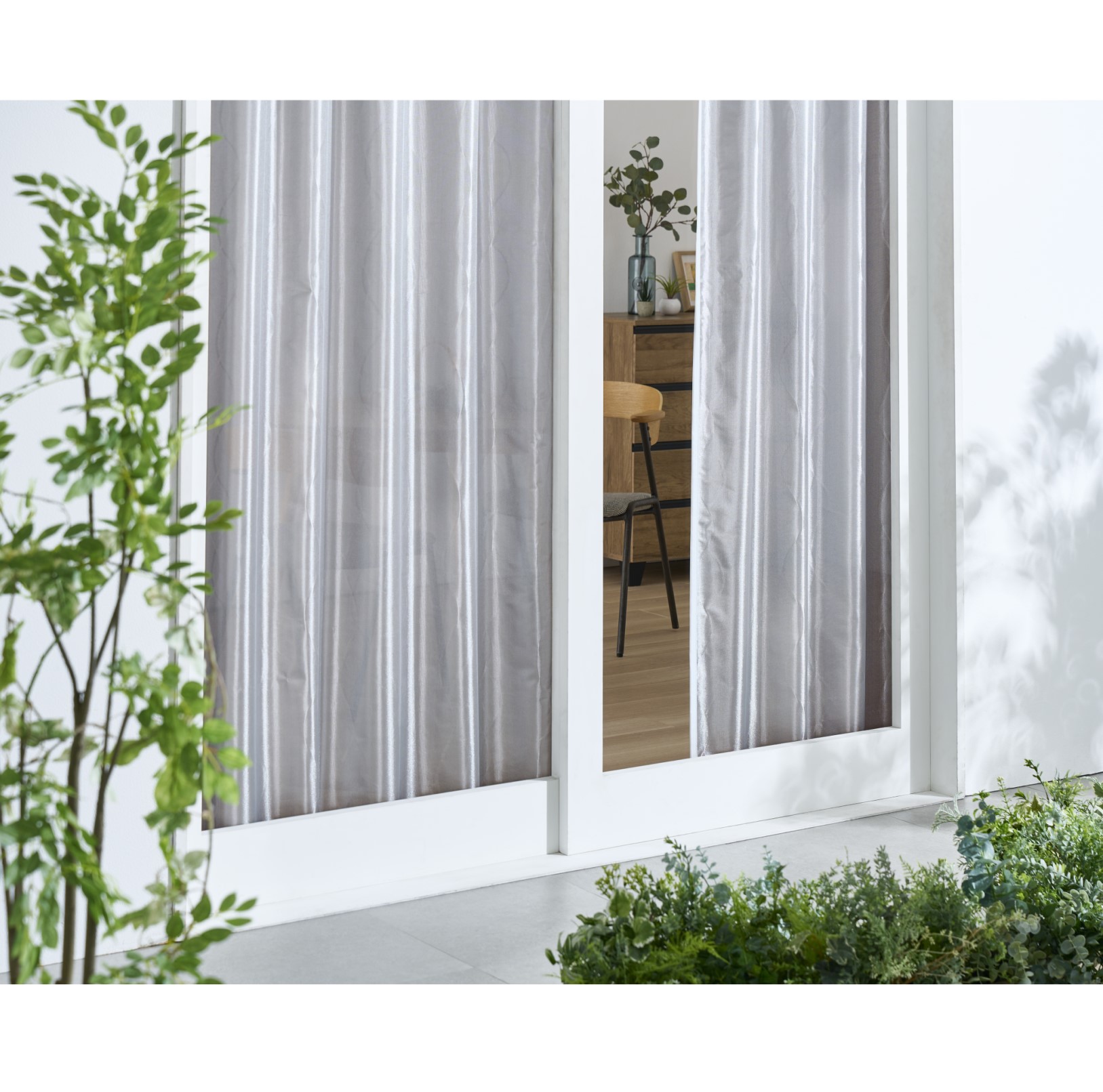 遮熱レースカーテン(100×133)2枚組 積水ナノコートテクノロジー 通販