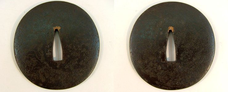 鉄鍔 鐔 (佐州住利貞 無文腕貫孔) 江戸時代 新潟 佐渡 【公式通販】