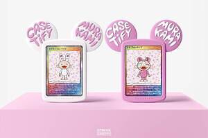 ケースティファイ×村上隆「カイカイ＆キキ」のピンクスマホケース