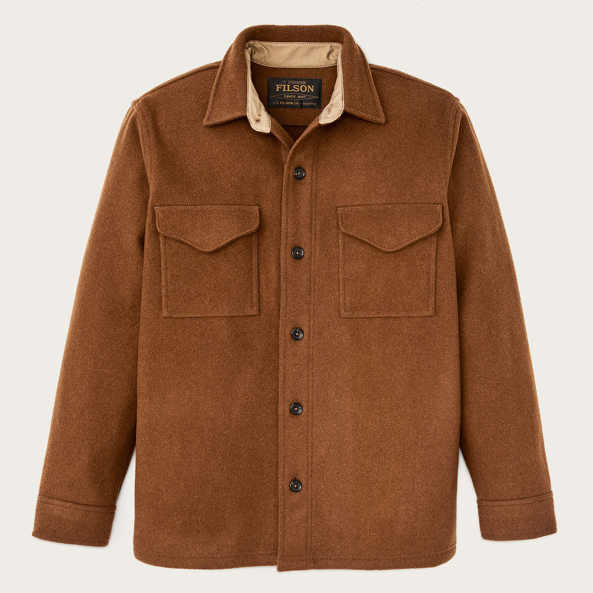 Mackinaw wool jac-shirt by Filson | Chessie tan