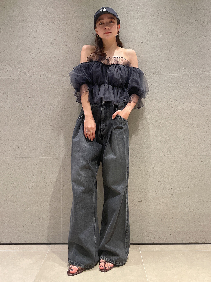 Fubail / ボリュームギャザーフリルオフショルブラウス