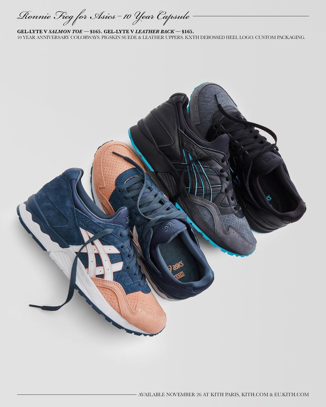 11/26 発売予定！KITH 10th × ASICS GEL-LYTE 5 “Salmon Toe/Leather