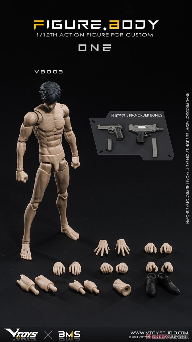 VTOYS×BMS 1/12スケール可動フィギュア素体 ONE(ワン) VB003 イエロー