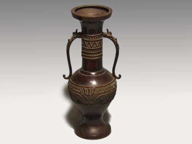 唐銅 耳付花入 | 古美術ささき