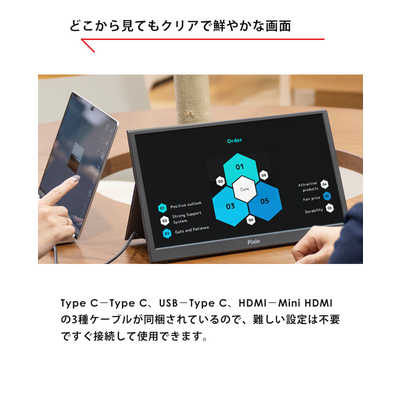 PIXIO USB-C接続 ゲーミングモニター PX160-O PX160 ポータブル