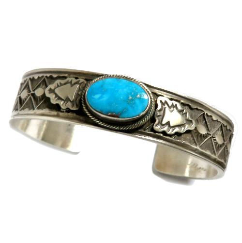 インディアンジュエリー ターコイズ バングル ナバホ族製作のブレスレット