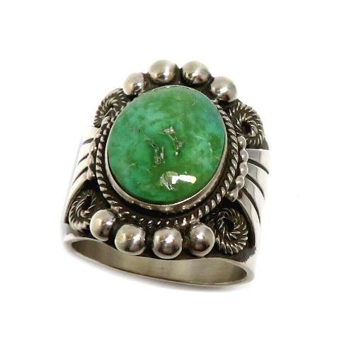 ターコイズリング インディアンジュエリー ナバホ族アーチスト