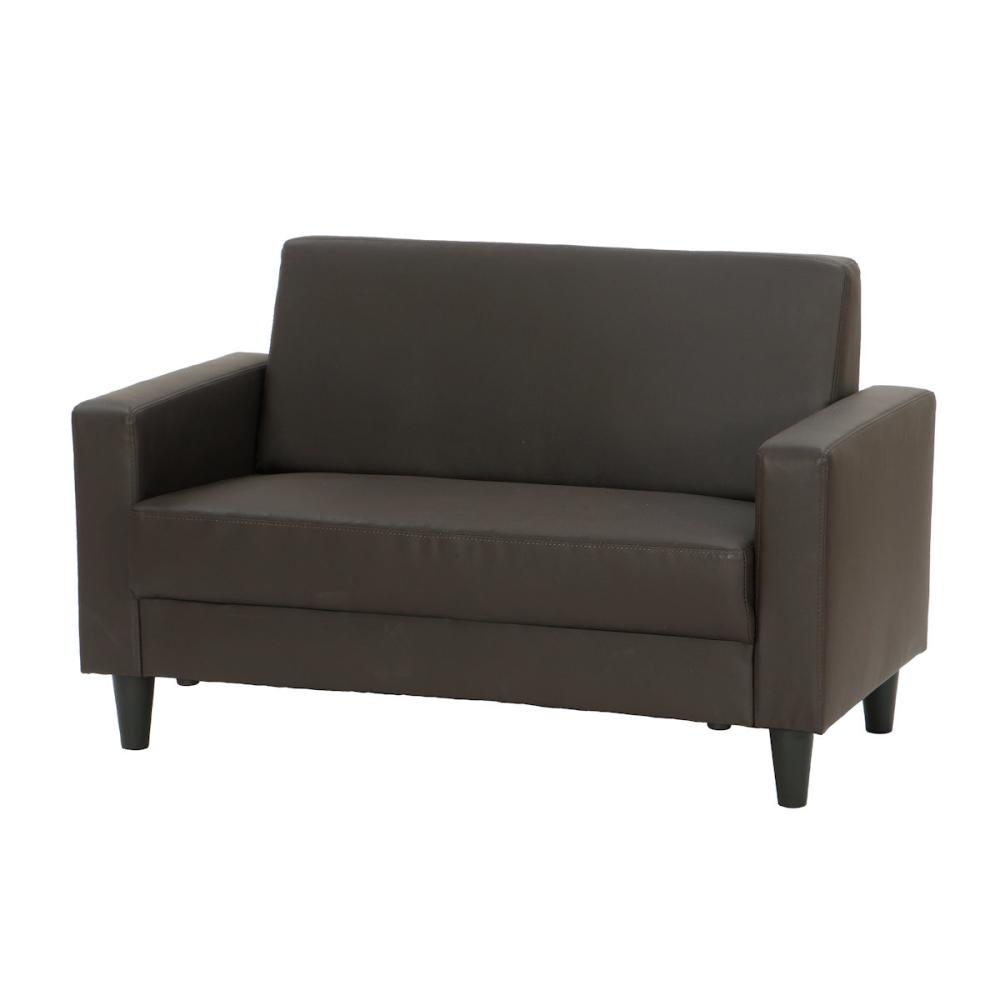 アテーナライフ 2人掛けコンパクトソファ ロザーナ PVC ブラウン