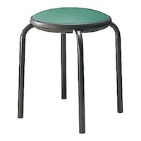 ライトブルー 円形スツール メタルフレーム コクヨ会議イス6個セット