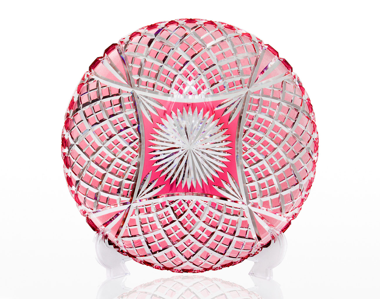 江戸切子 飾り皿＜矢来重紋＞ | カガミクリスタル