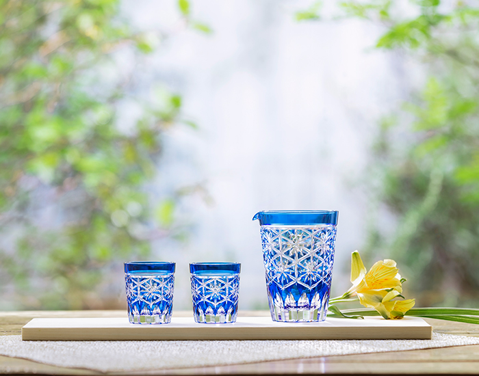 江戸切子 酒器揃＜星花＞ | カガミクリスタル