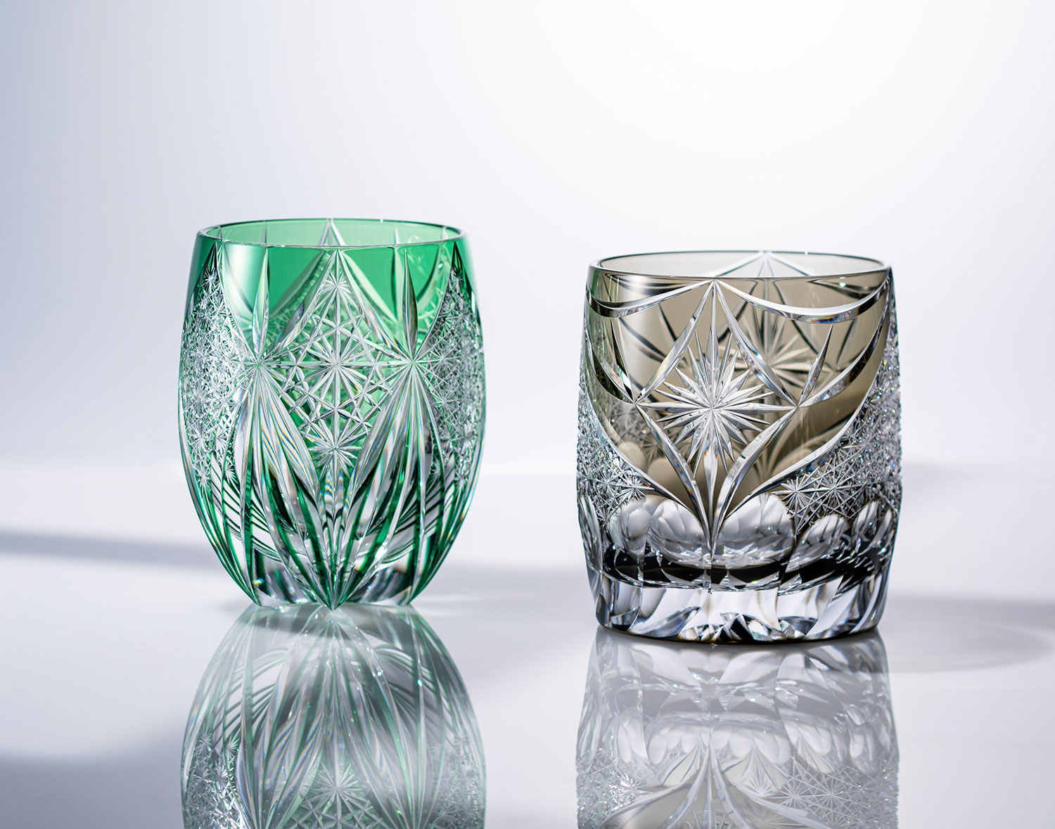 江戸切子 伝統工芸士・根本達也作 ロックグラス＜慶雲海＞ | カガミ