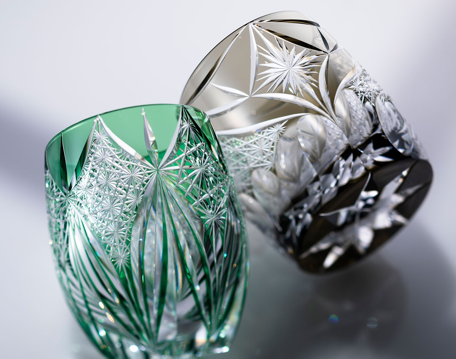 江戸切子 伝統工芸士・根本達也作 ロックグラス＜慶雲海＞ | カガミ