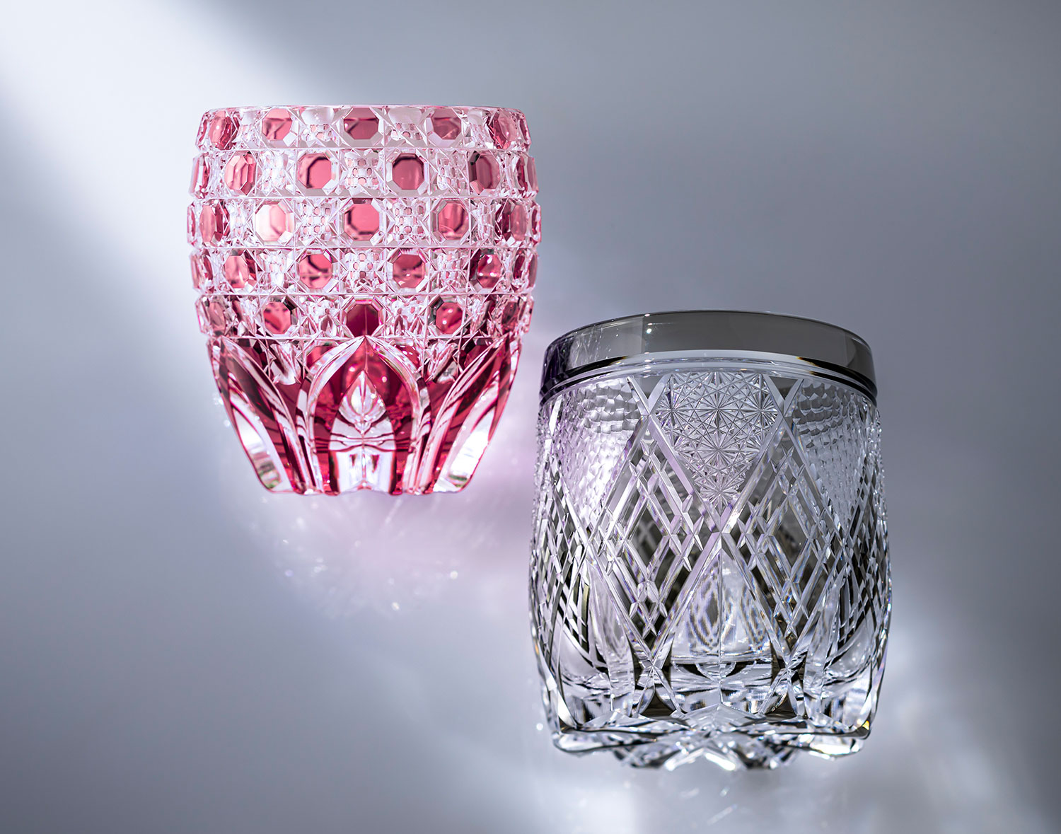 江戸切子 伝統工芸士・鍋谷淳一 作 ロックグラス＜繁菱＞ | カガミ