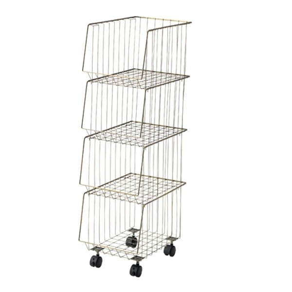 4段ラック スタッキングワゴン4D AKB-439 2色対応の通販情報 - 家具