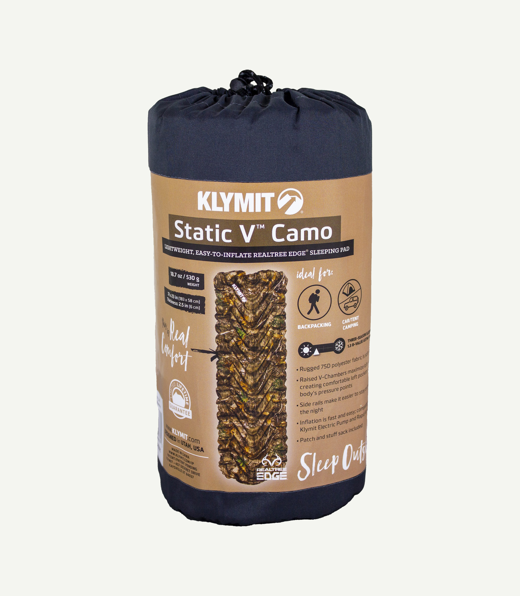 Static V™ Realtree Edge Camo Sleeping Pad – Klymit