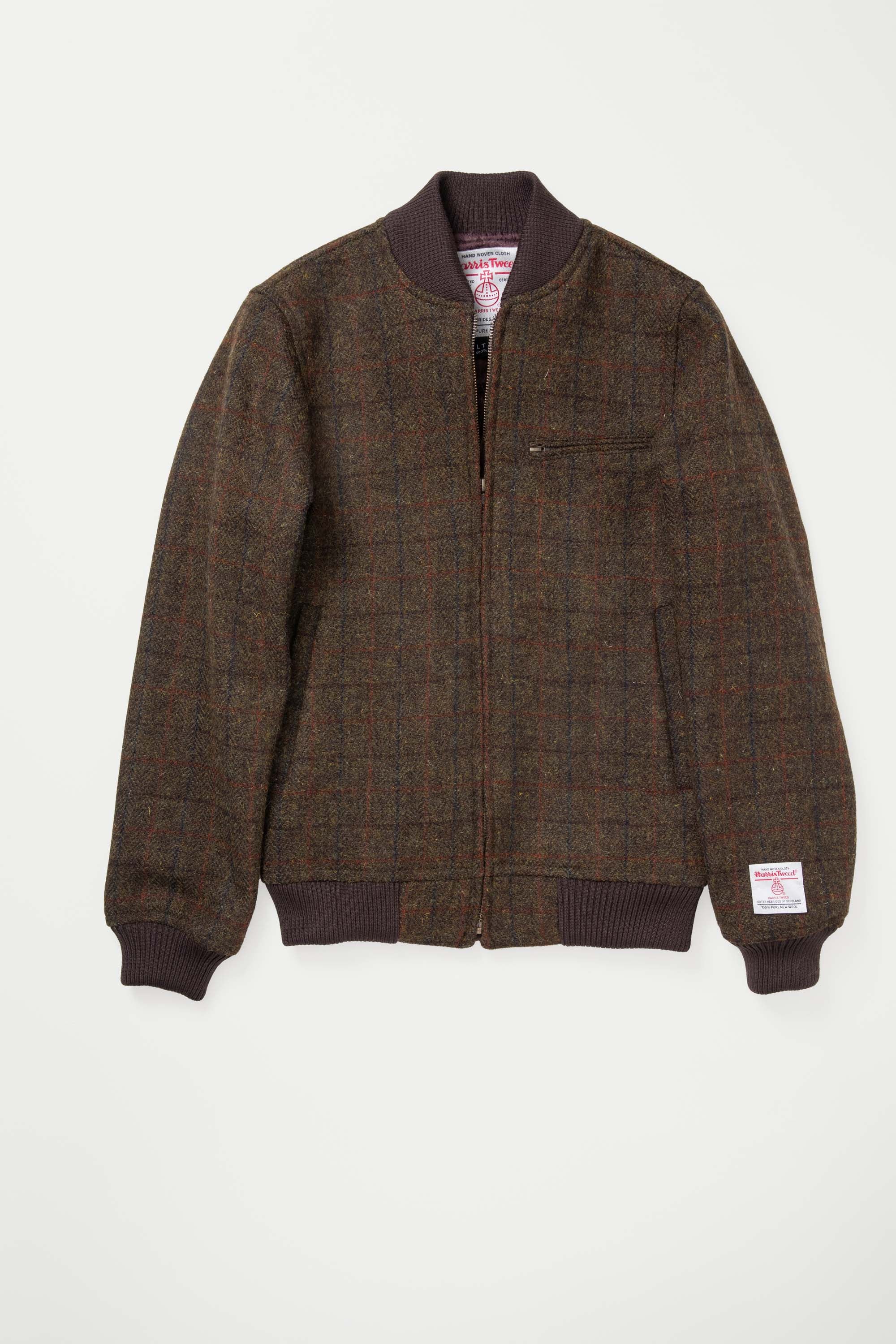 Men's Harris Tweed Bomber Jacket - Green Check – Kiltane