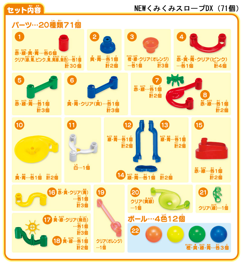 パーツ一覧：「NEWくみくみスロープ」シリーズ – くもん出版