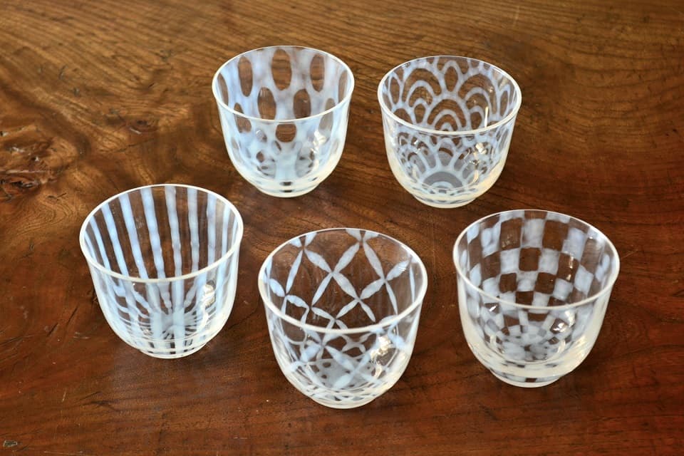 大正浪漫硝子 冷茶 ｜ グラスを彩る乳白色（オパールカラー）の紋様が