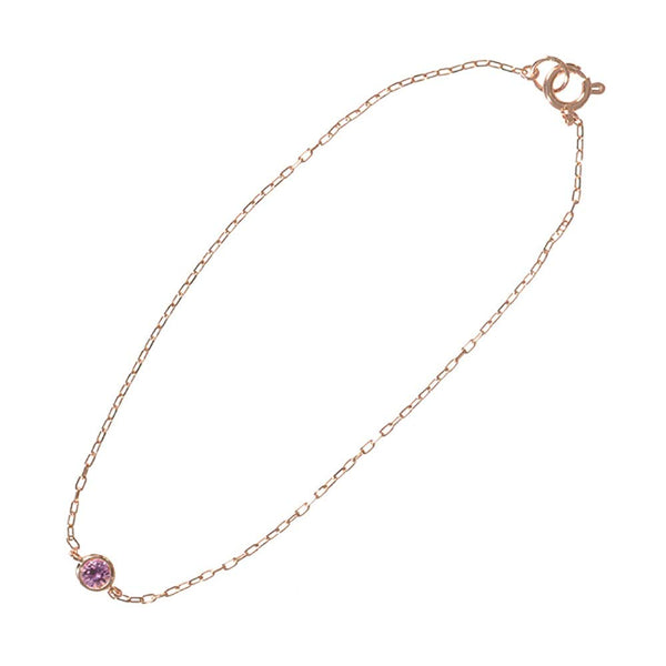 ピンクサファイア K18ブレスレット(クレサンベール/9月誕生石