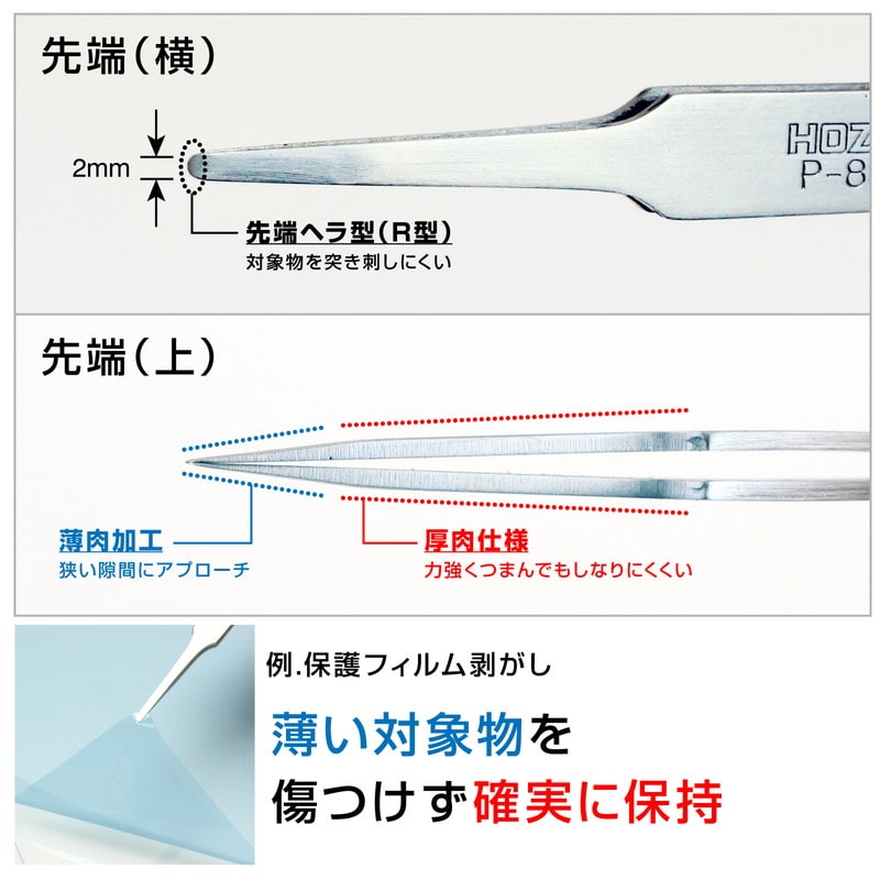 P-888 ピンセット / ヘラ状【HOZAN】 ホーザン株式会社