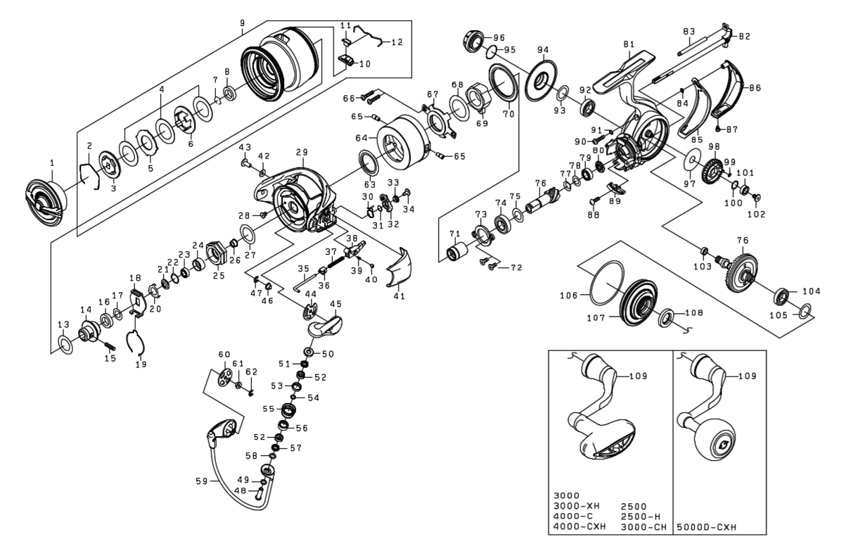 DAIWA] Genuine Spare Parts for 24 CERTATE LT4000-CXH Product code