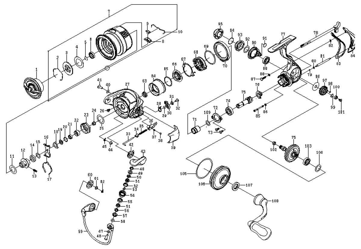 ダイワ純正お取り寄せパーツ：納期1ヶ月】23エアリティ ST SF2000SS-P