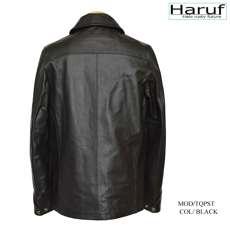 Haruf 本革 レザーカーコート レザージャケット メンズ カバーオール