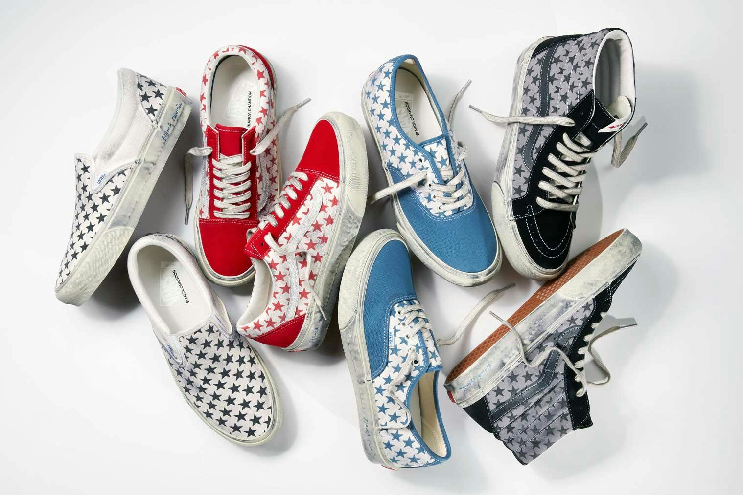 Bianca Chandon x Vans Sk8-Hi, Old Skool, Authentic Shoes Collab