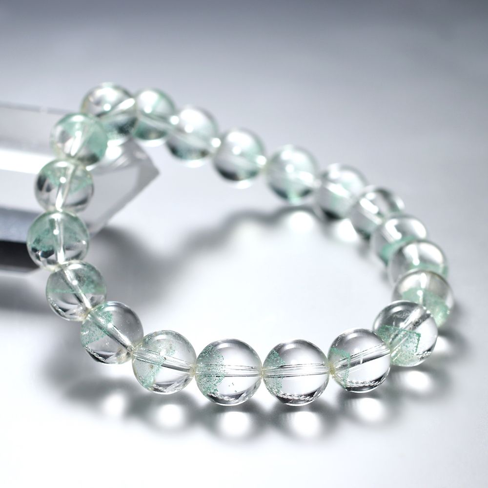 高品質++]マダガスカル産グリーンファントムクォーツブレスレット（約