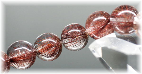 3A++]レッドルチルブレスレット（約11mm玉） - 埼玉県吉川市の天然石