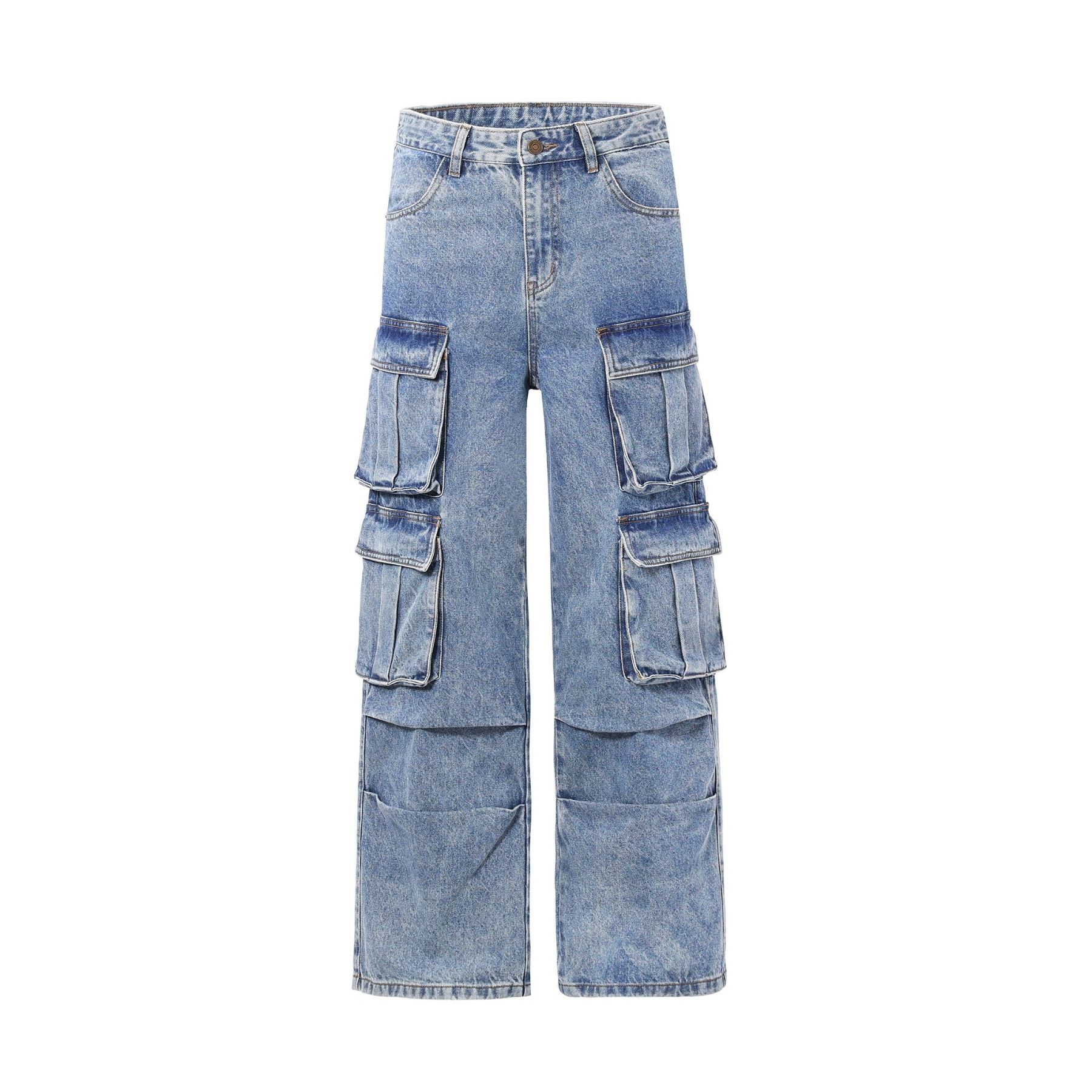 Baggy Denim Cargo Pants Men's Wide Leg Denim Jeans - INNBLAC