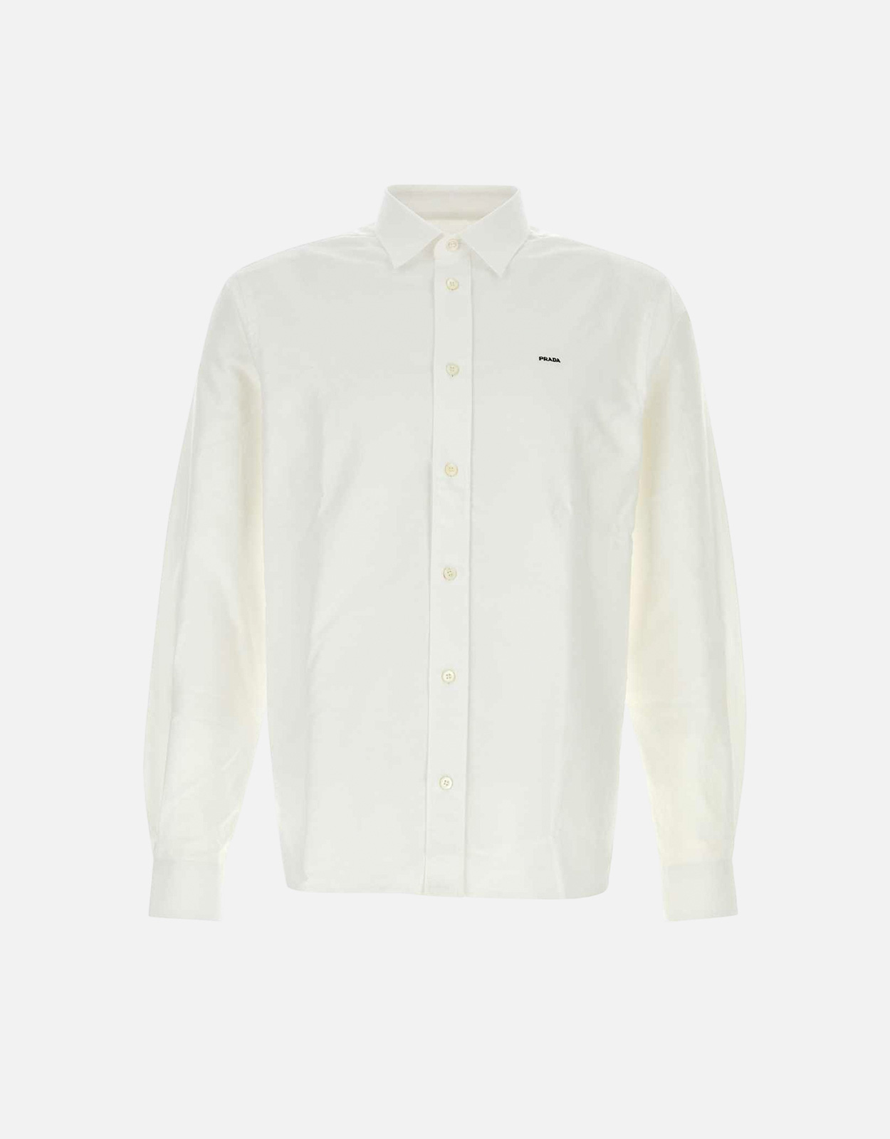 Prada メンズ ホワイト コットンオックスフォード ショートポイント