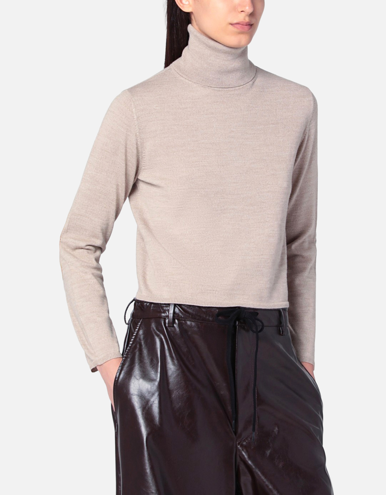 MM6 Maison Margiela ベージュ ウールブレンド タートルネックセーター