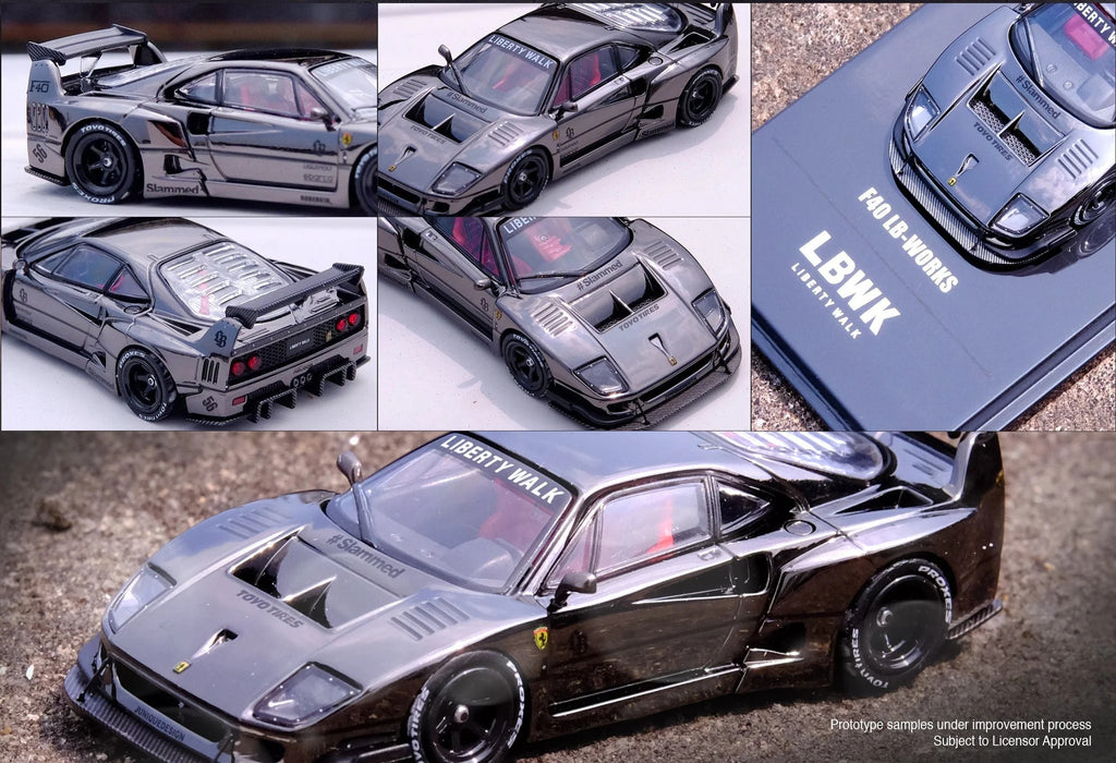 INNO64 1:64 LBWK Ferrari F40 Chrome Black 2025 – J Toys Hobby