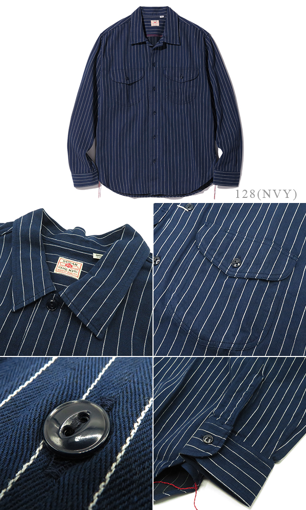 SUGAR CANE シュガーケーン 長袖|コークストライプ|ワークシャツ『COKE