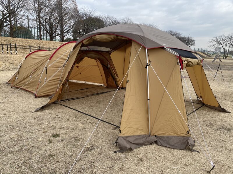 メッシュシェルター(TP-925)/snow peakテント連結、レビュー&設営撤収