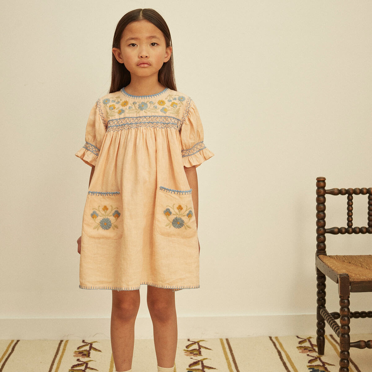 Dora Dress in Satin Pink by Apolina – Junior Edition