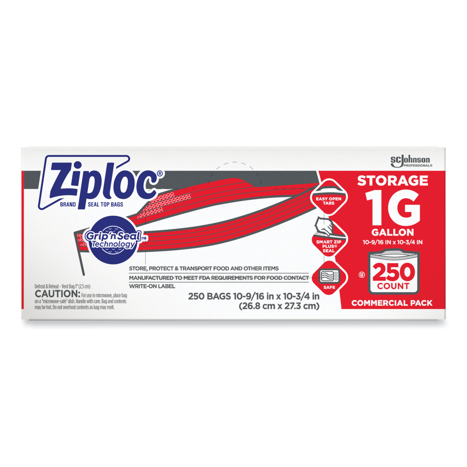 Ziploc Double Zipper Storage Bags, 1 gal, 1.75 mil, 10.56