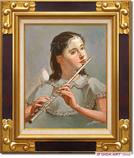 奥龍之介 フルートの少女 | 絵画など美術品の販売と買取 | 東京・銀座