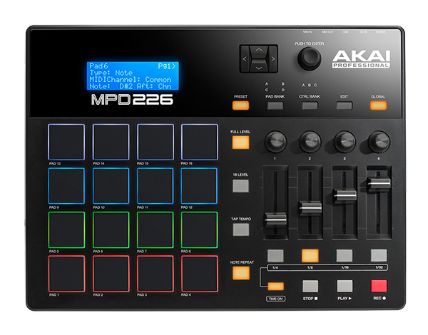 AKAI professionalのMIDIコントローラー MPD226のご紹介。