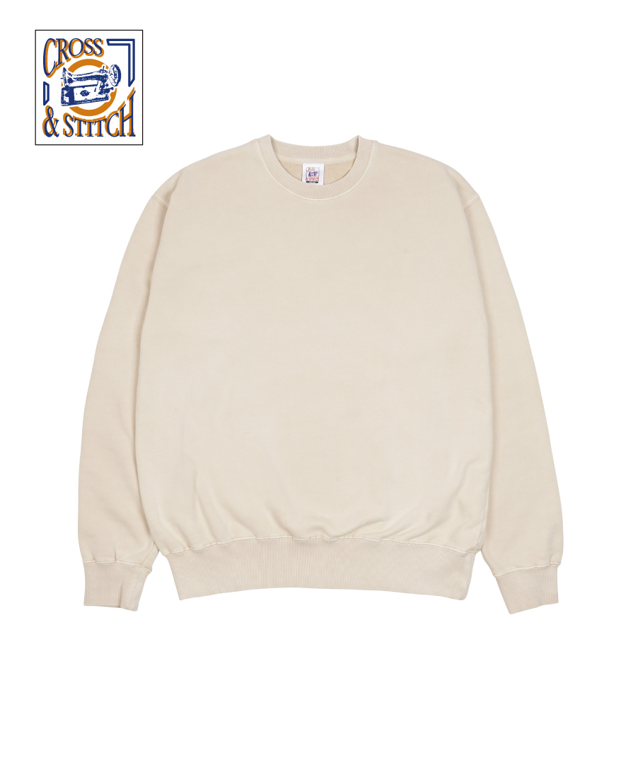 CROSS&STITCH ピグメントスウェットシャツ-無地トレーナー激安卸専門店
