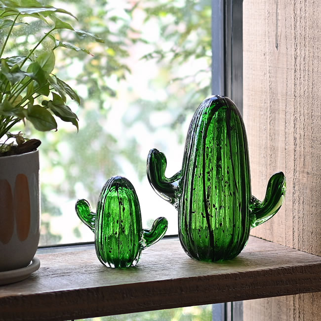 CACTUS ガラスオーナメント サボテンオブジェ ナチュラルインテリア