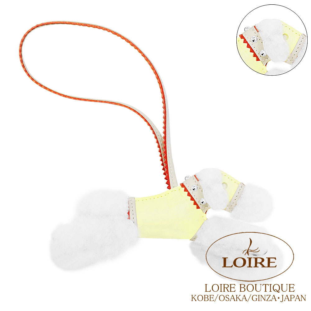 【新品未使用】エルメス　バディ チャーム　メリノムートン　ジョーヌミルトン エルメス<br>バディ チャーム 首輪付き<br>ジョーヌミルトン×クレ