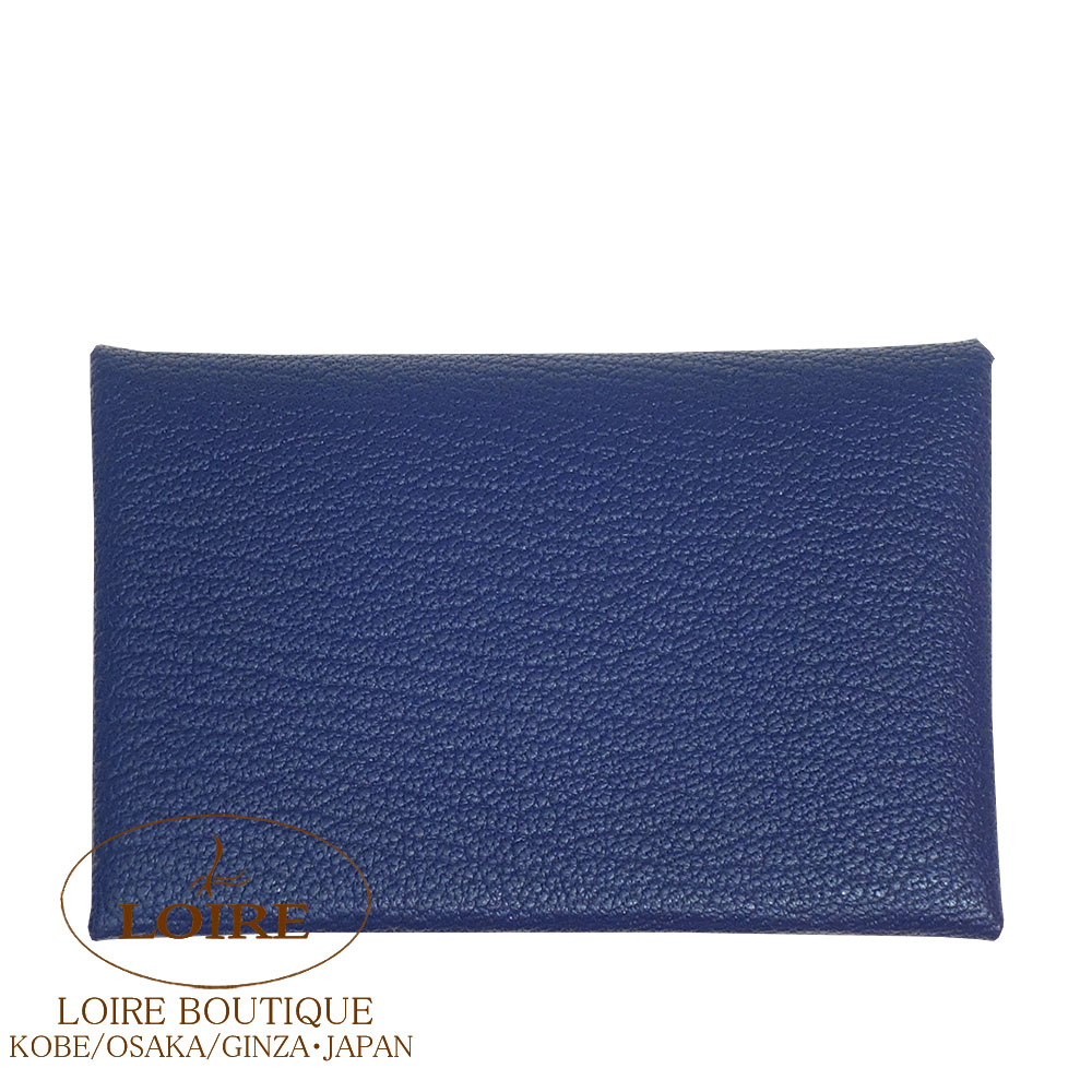 エルメス　カルヴィ デュオ ケース付きカードケース　ブルー エルメス<br>カルヴィ デュオ<br>コインケース付きカードケース<br