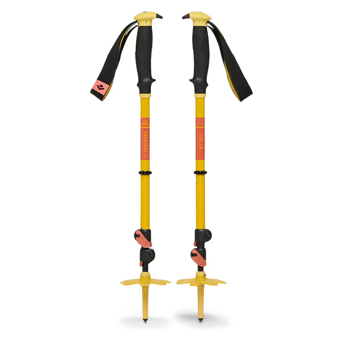 トラバース3スキーポール(125cm サルファーグリーン): ブラック