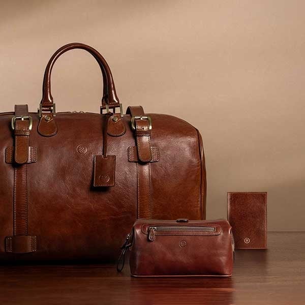 男性用の高級レザーバッグ |イタリアンレザースーツケース