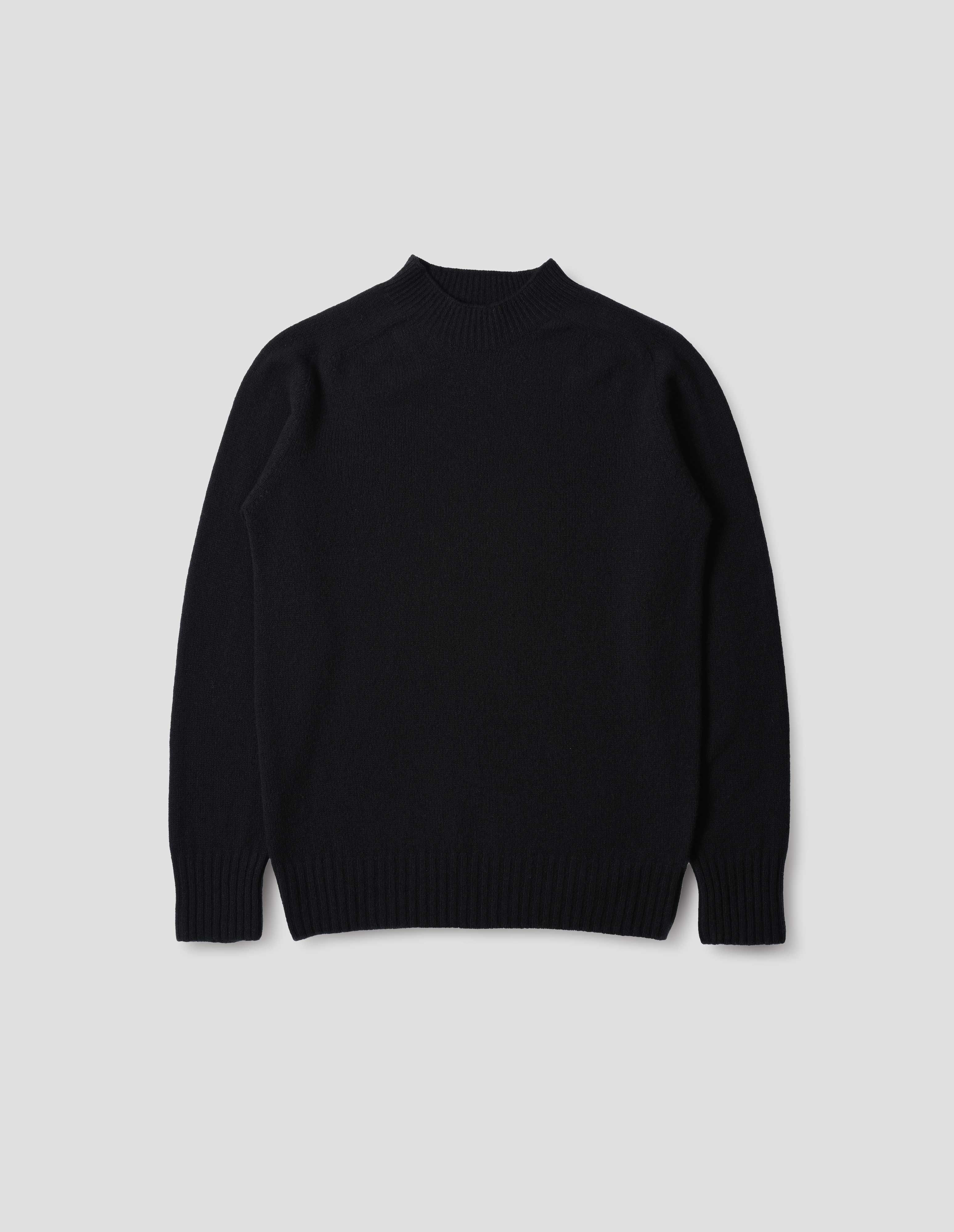 Navy merino cashmere Saddle Crew | Margaret Howell