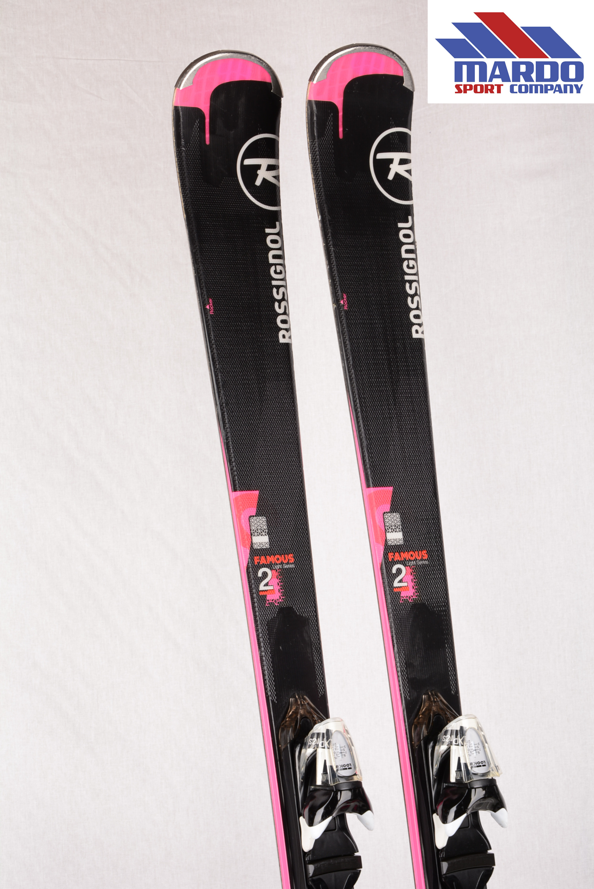 women's skis ROSSIGNOL FAMOUS 2 Xpress , Black/pink, rocker + Look