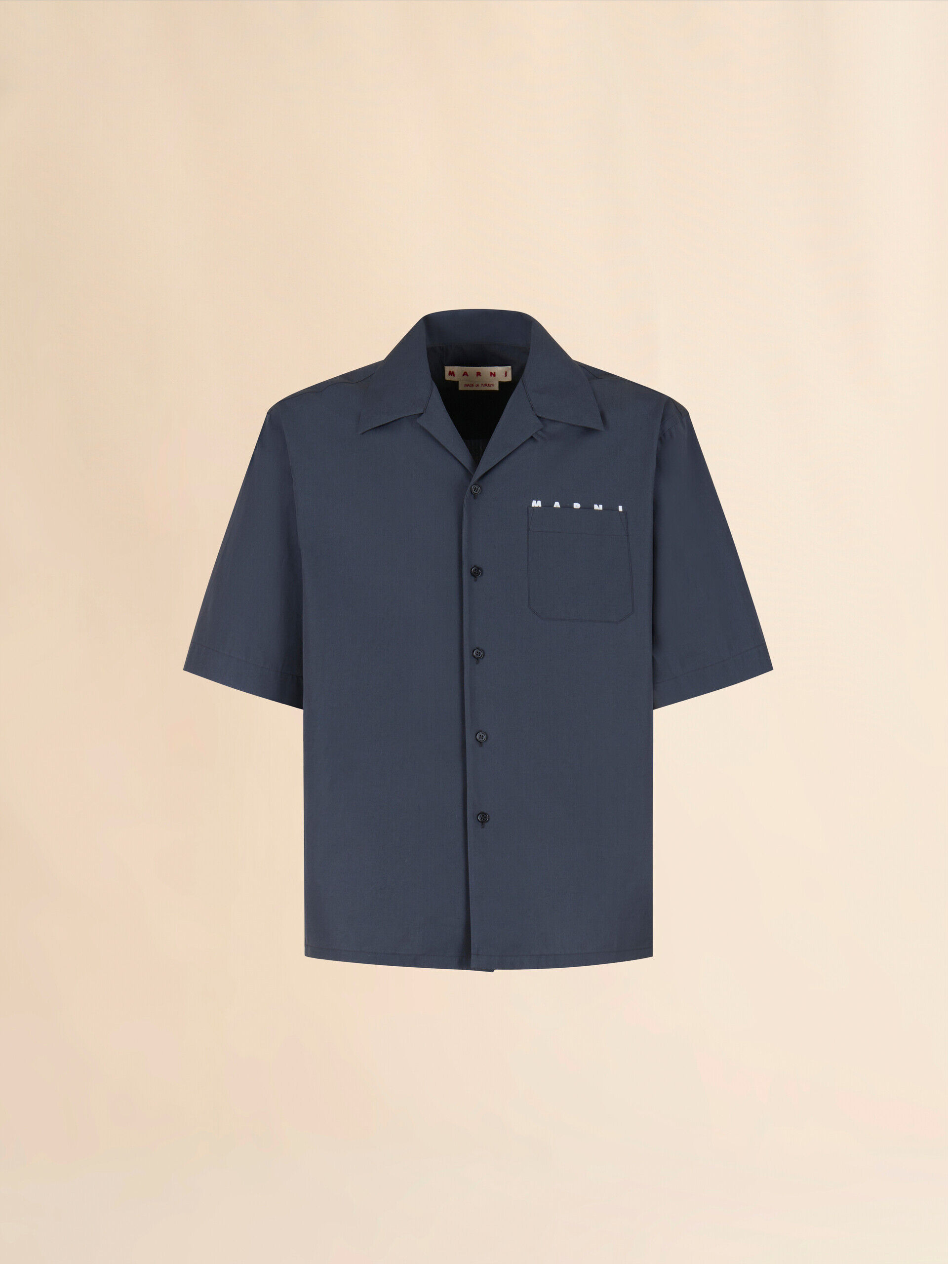 グレー オーガニックポプリン製ボウリングシャツ 隠しロゴ入り | Marni